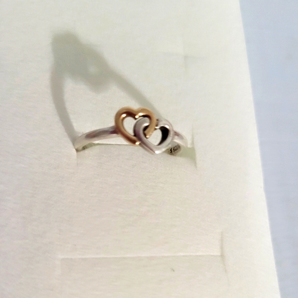 Pandora Two-Tone Double Heart Ring - Picture 1 of 6